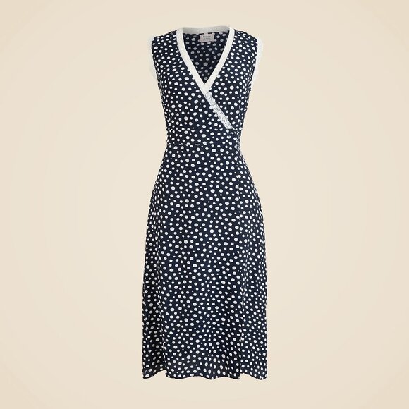NWT Rouje X J.Crew Rencard Wrap Dress Polka Dot - Picture 2 of 4